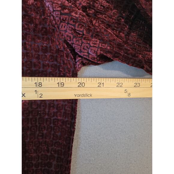 Eileen Fisher Luxury Burgundy Silk Blend Velvet Burnout Layering Cardigan M - Picture 6 of 8